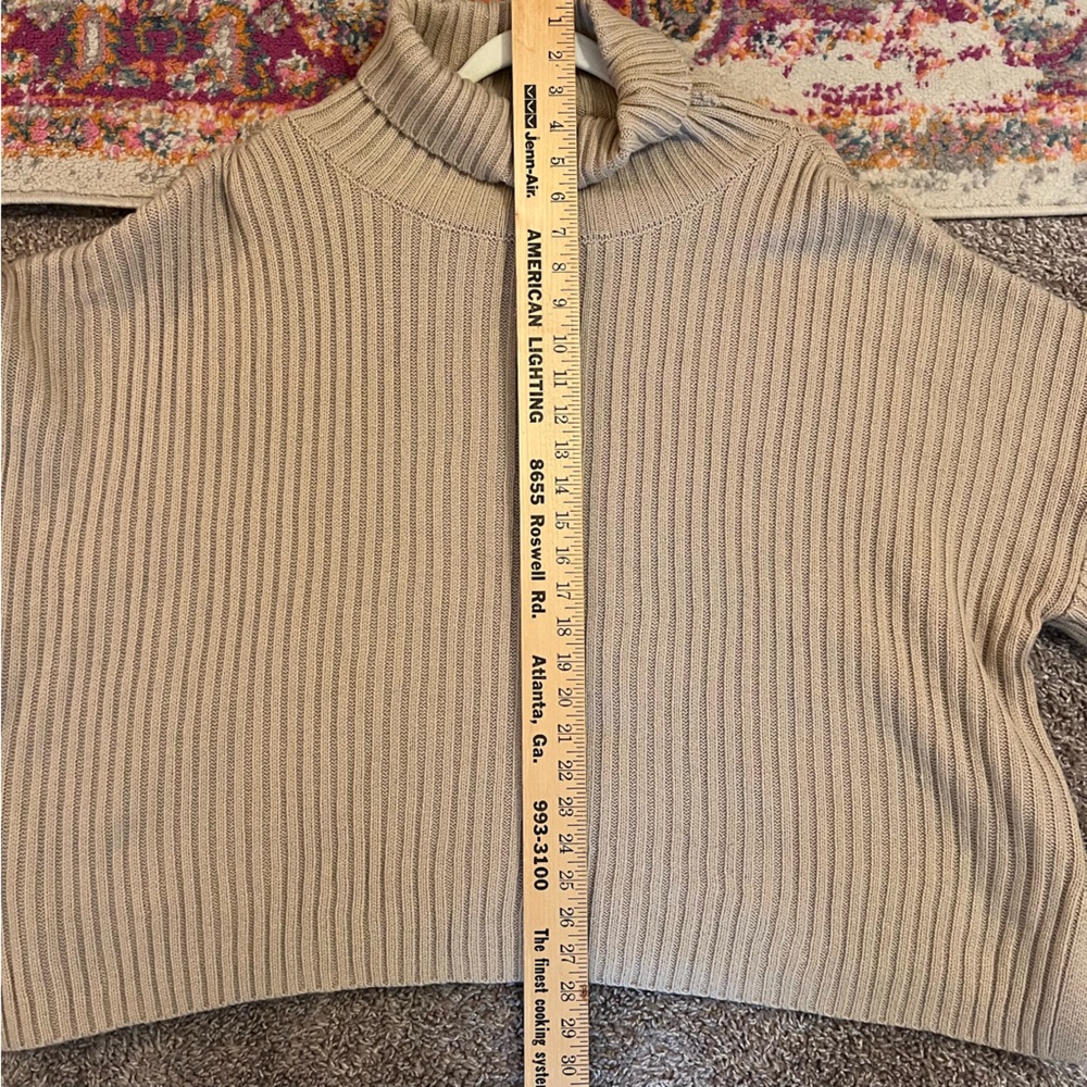 LBLC The Label Oversized Ribbed Turtleneck Sweater Camel Beige Size XS - Picture 10 of 11